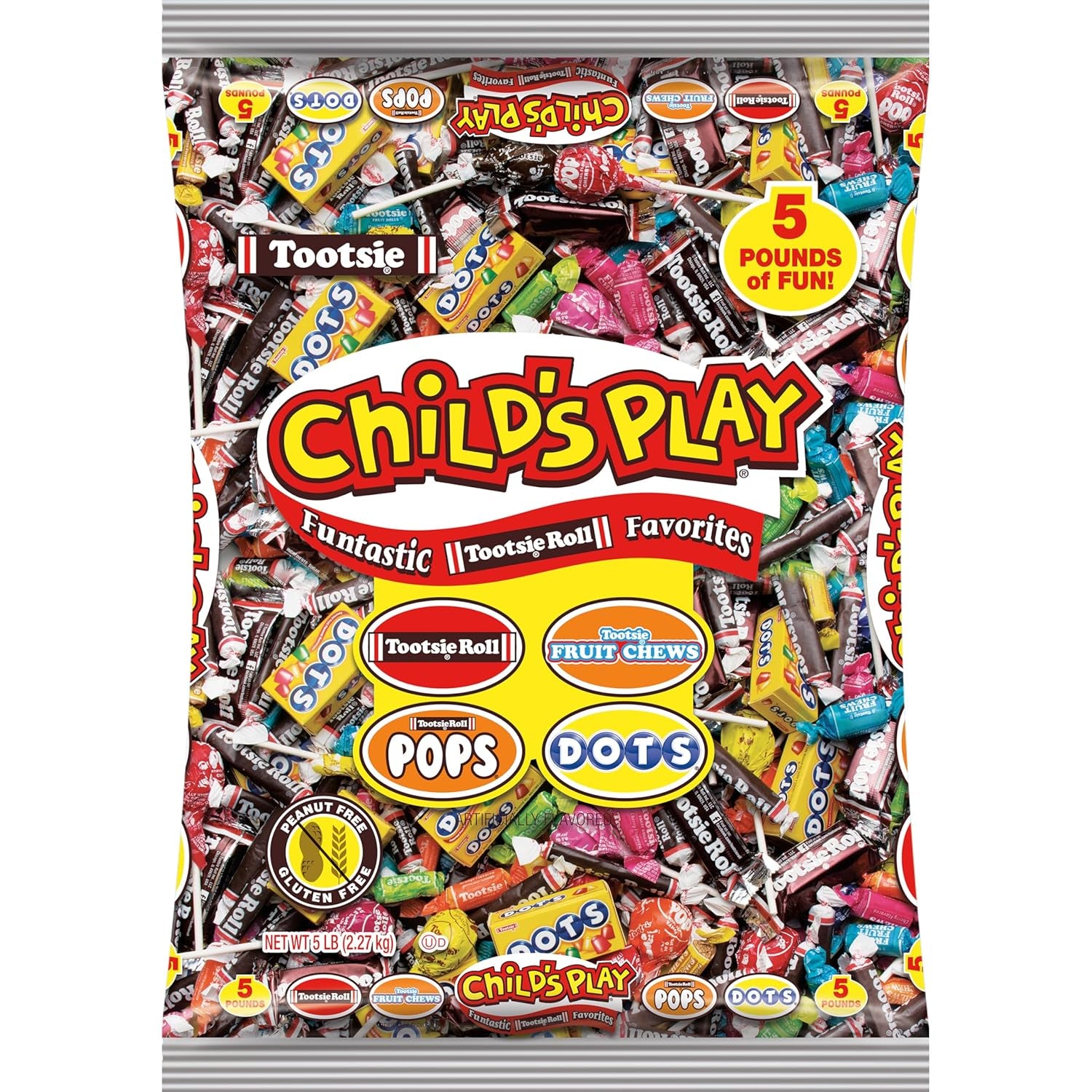 Child'S Play Candy Favorites - Made in USA - 5 Pounds of Individually Wrapped Party Candy - Funtastic Variety Mix Bag - Peanut Free, Gluten Free (5 Pounds)