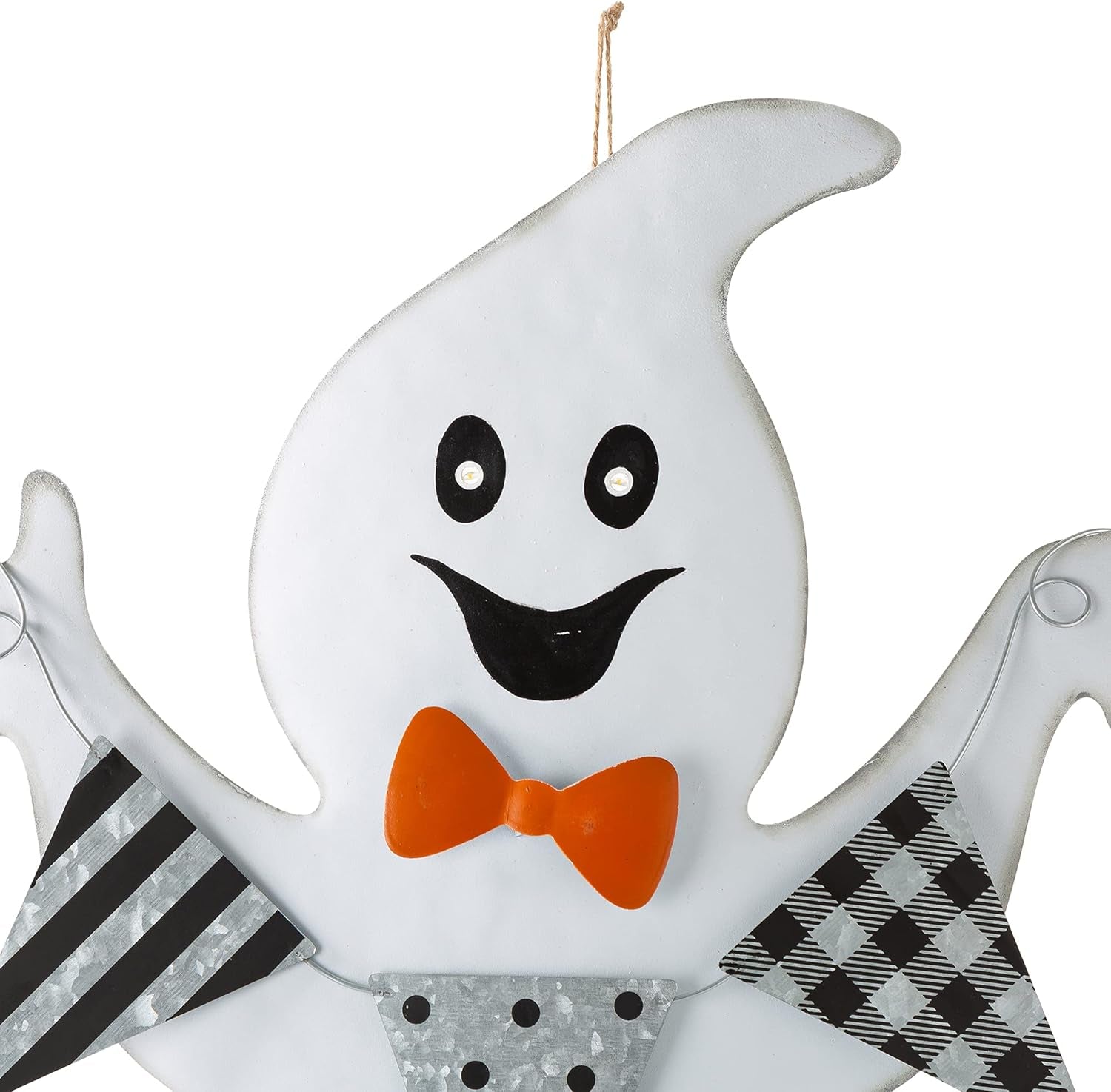 32" H Lighted Metal Ghost Yard Stake, Halloween Yard Sign for Home Decorative