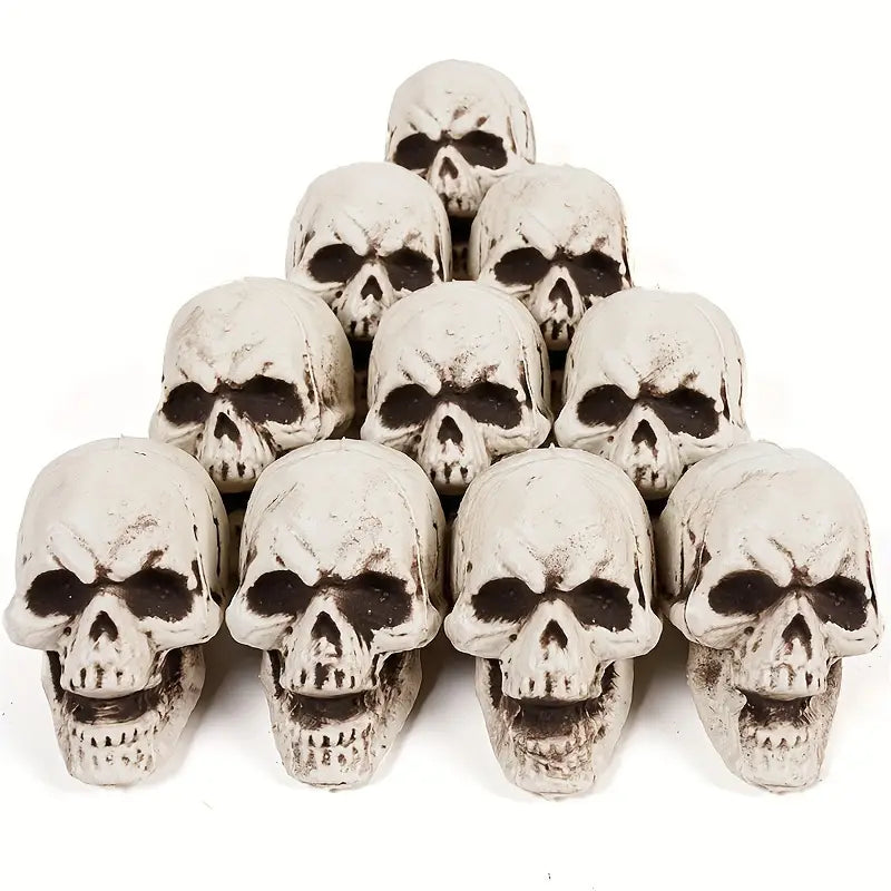 Creepy Skull Props – Haunted House Décor (10 Pieces)