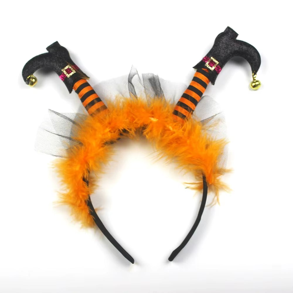 Witch Foot Halloween Headbands for Women Funny Horror Hairband Prank Hair Hoop Scary Headwear Cosplay Props Party Accessories