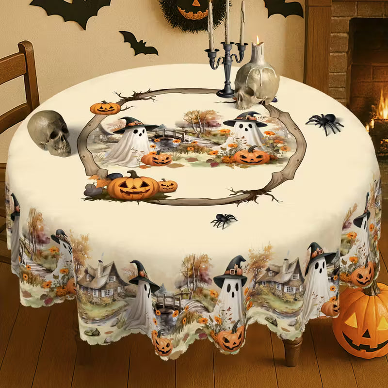 SpookyFeast™ Ghost & Pumpkin Table Cover