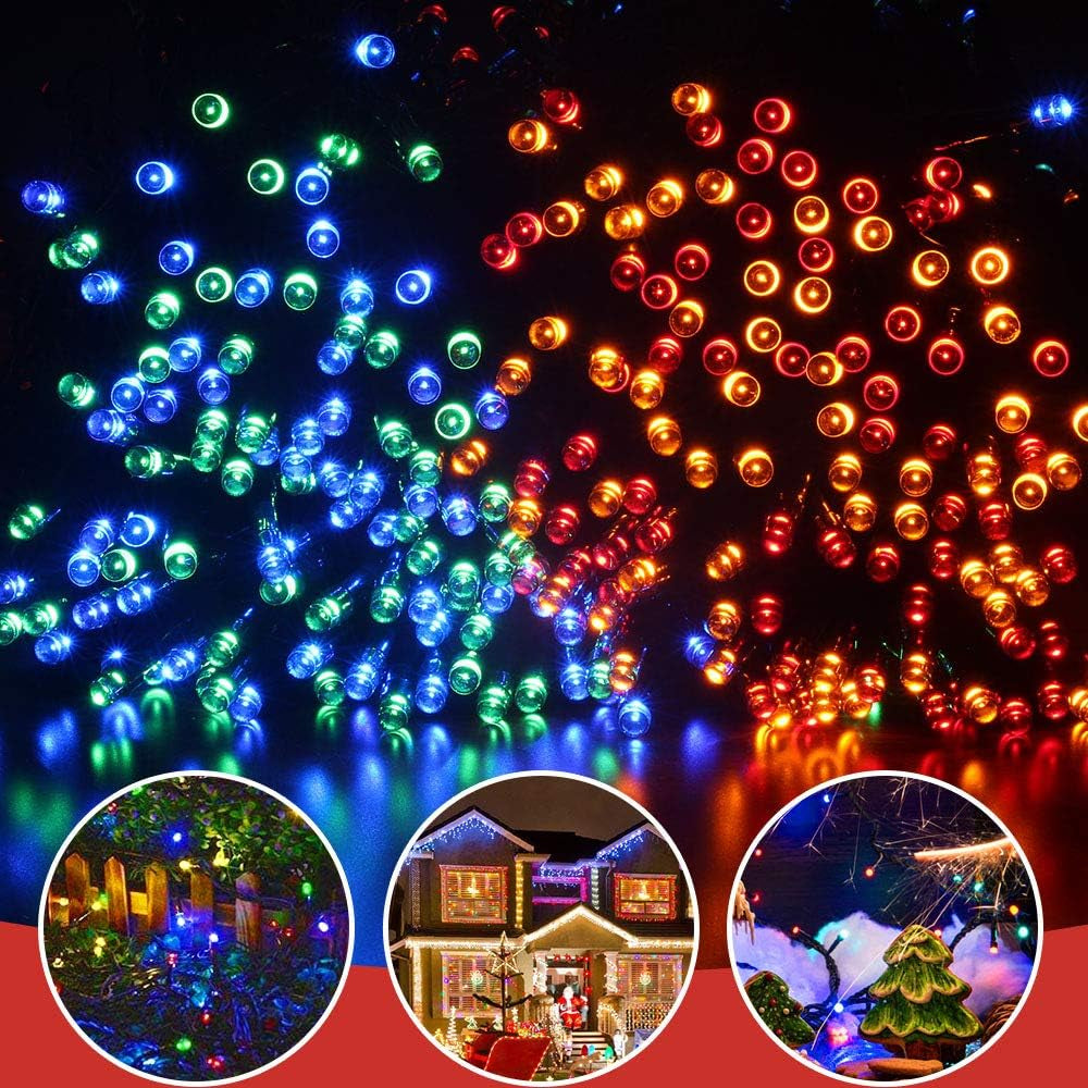 164Ft 500 LED Solar Christmas Lights Outdoor Waterproof with Remote Timer, 8 Modes Solar Powered Fairy String Lights for Christmas Tree Wedding Party Holiday Outdoor Indoor Decor (Multi-Color)