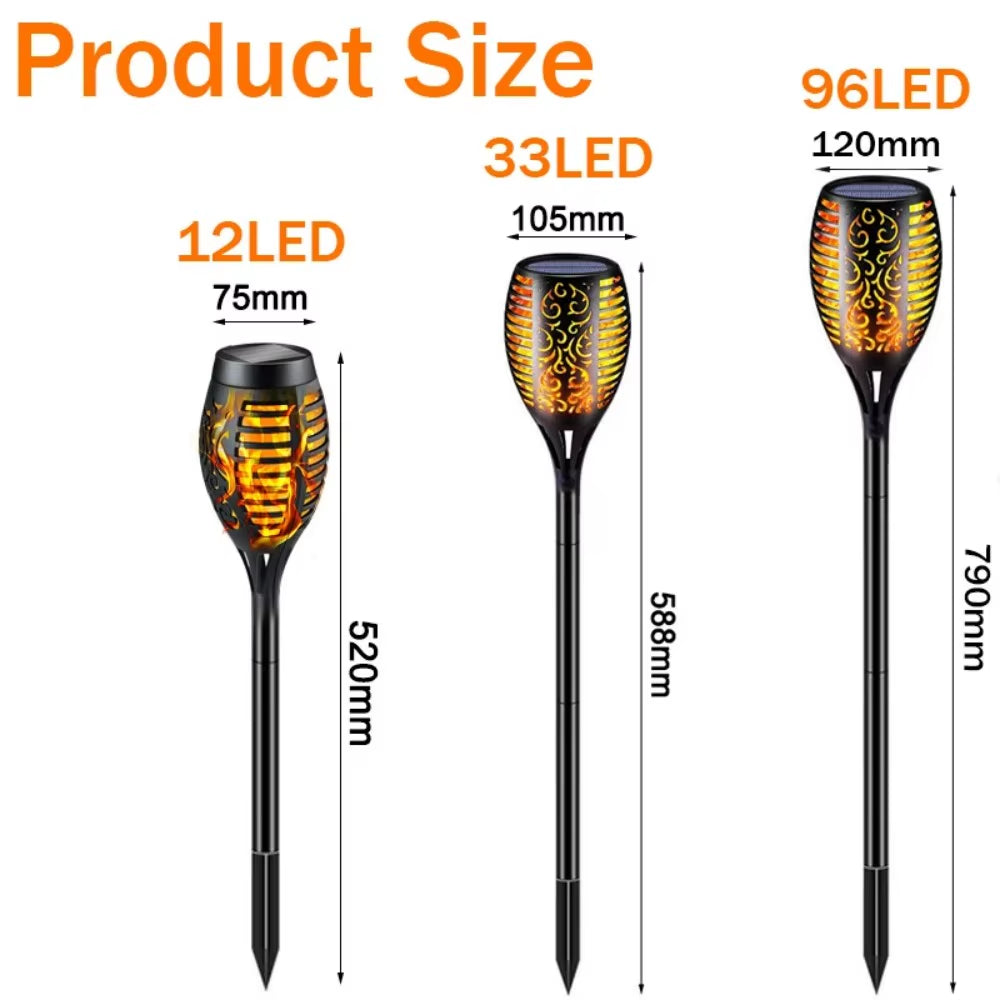 Solar Lights Flickering Flames Torch Lights Outdoor Waterproof Landscape Decoration Flame Lights for Yard Garden Pathway