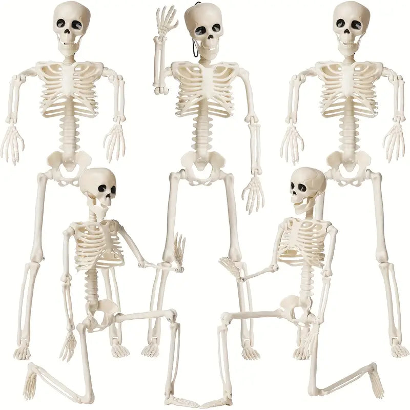 Spooky Skeleton Figures – 16” Jointed Set of 3