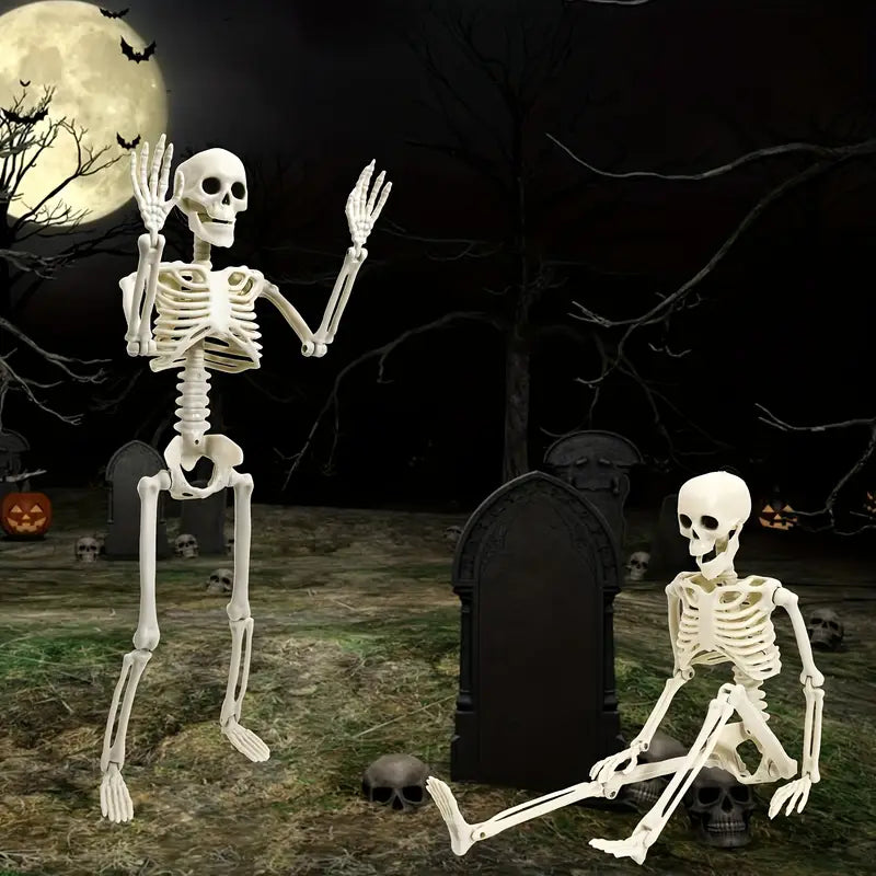 Spooky Skeleton Figures – 16” Jointed Set of 3