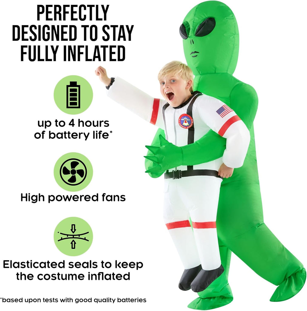 Kids Astronaut Inflatable Alien Costume, Blow up Alien Outfit, Boys Halloween Costume, Halloween Costumes for Kids