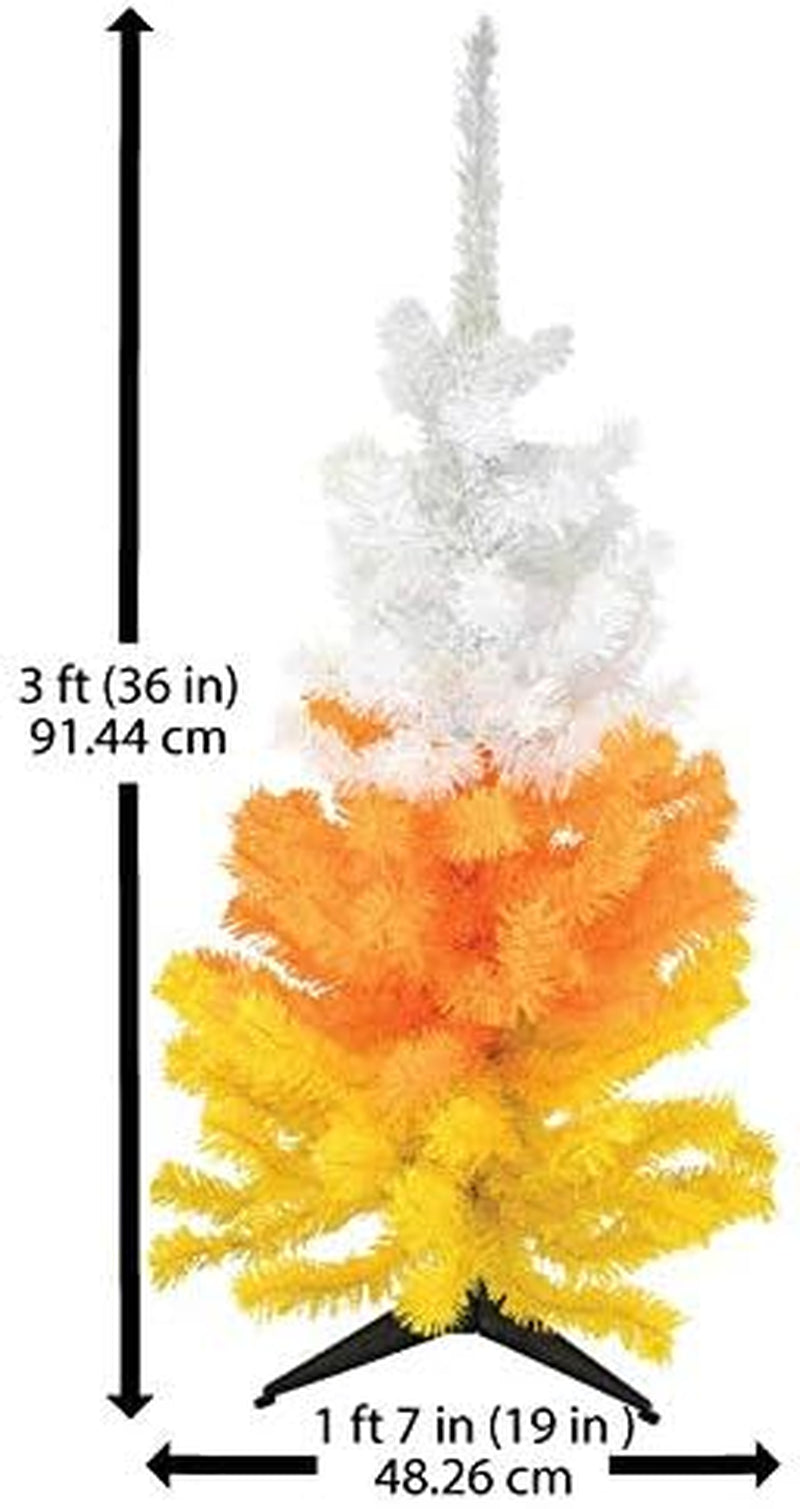 White Orange and Yellow Candy Corn Halloween Tree (3 Foot)