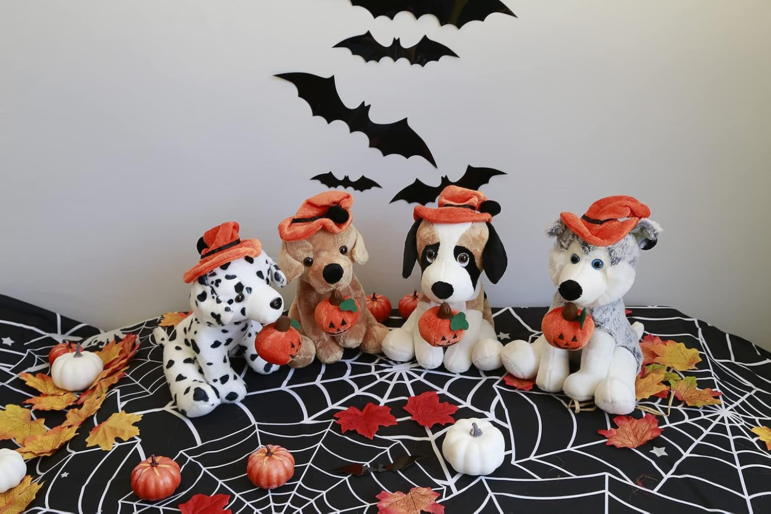 Halloween Pawpals 8 Inches Puppy Dog Plush Stuffed Toy Comes with Hat and Halloween Jack O Lantern - Pumpkin for Kids on This Holiday (Labrador)