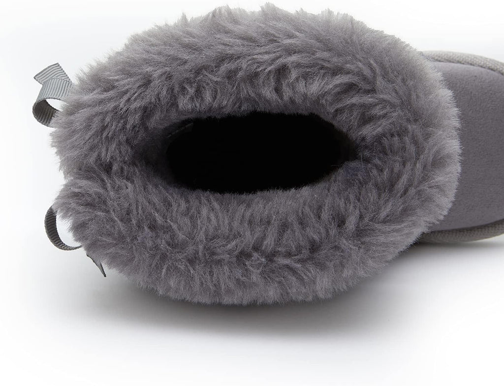 Girls Toddler Little Kid Warm Fur Winter Ankle Flat Snow Boot(8 Toddler, Fur Grey)