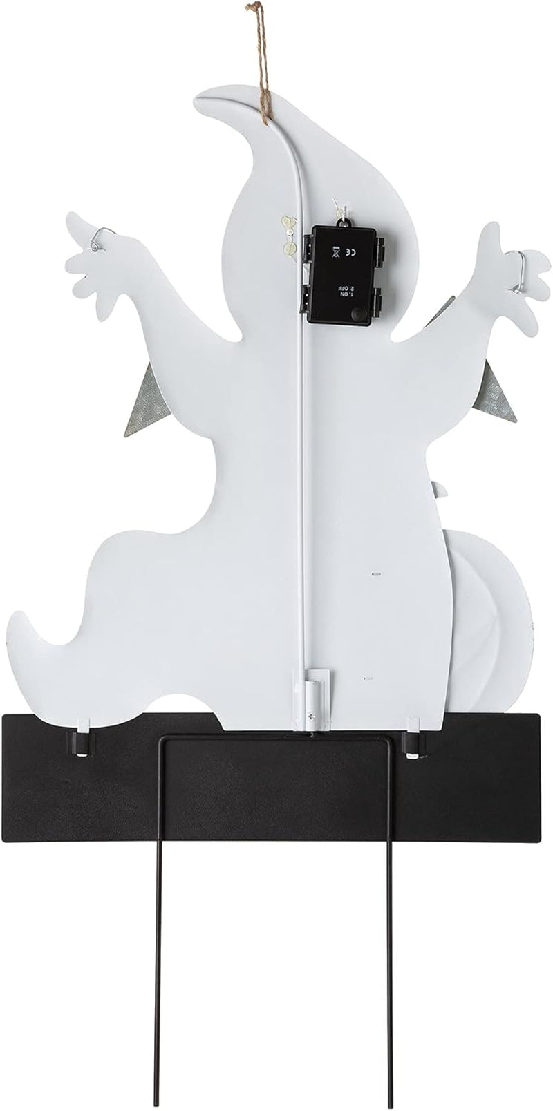 32" H Lighted Metal Ghost Yard Stake, Halloween Yard Sign for Home Decorative