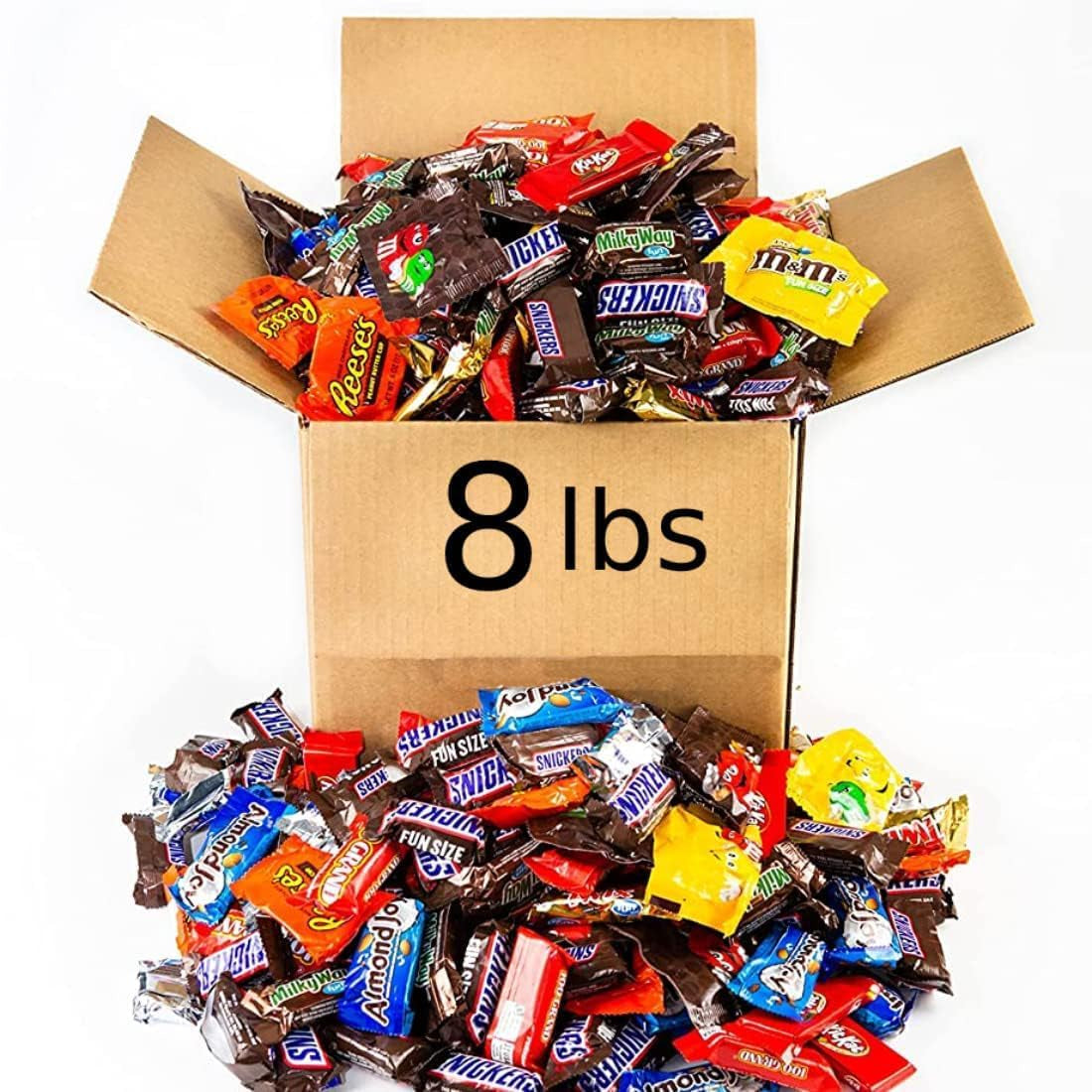 8 Lb Halloween Candy Bulk Chocolate Variety Pack – Fun Size Candies Individually Wrapped for Halloween Treats & Snacks, Bulk Chocolate Candy Mix for Trick-Or-Treat, Gifts for Adults & Kids