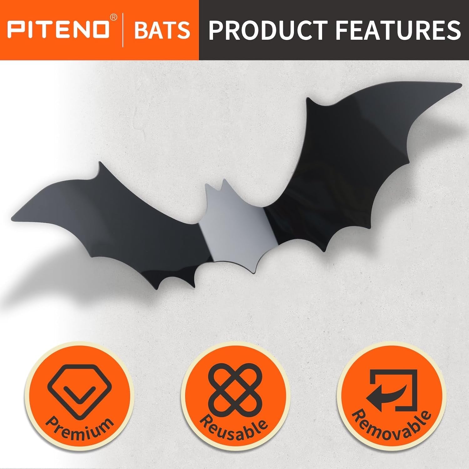 ® 140Pcs Bats Halloween Decorations Party Supplies, Realistic PVC 3D Black Scary Bat Stickers for Creepy Home Decor Halloween Party Decorations DIY Wall Window Decal Bathroom Indoor