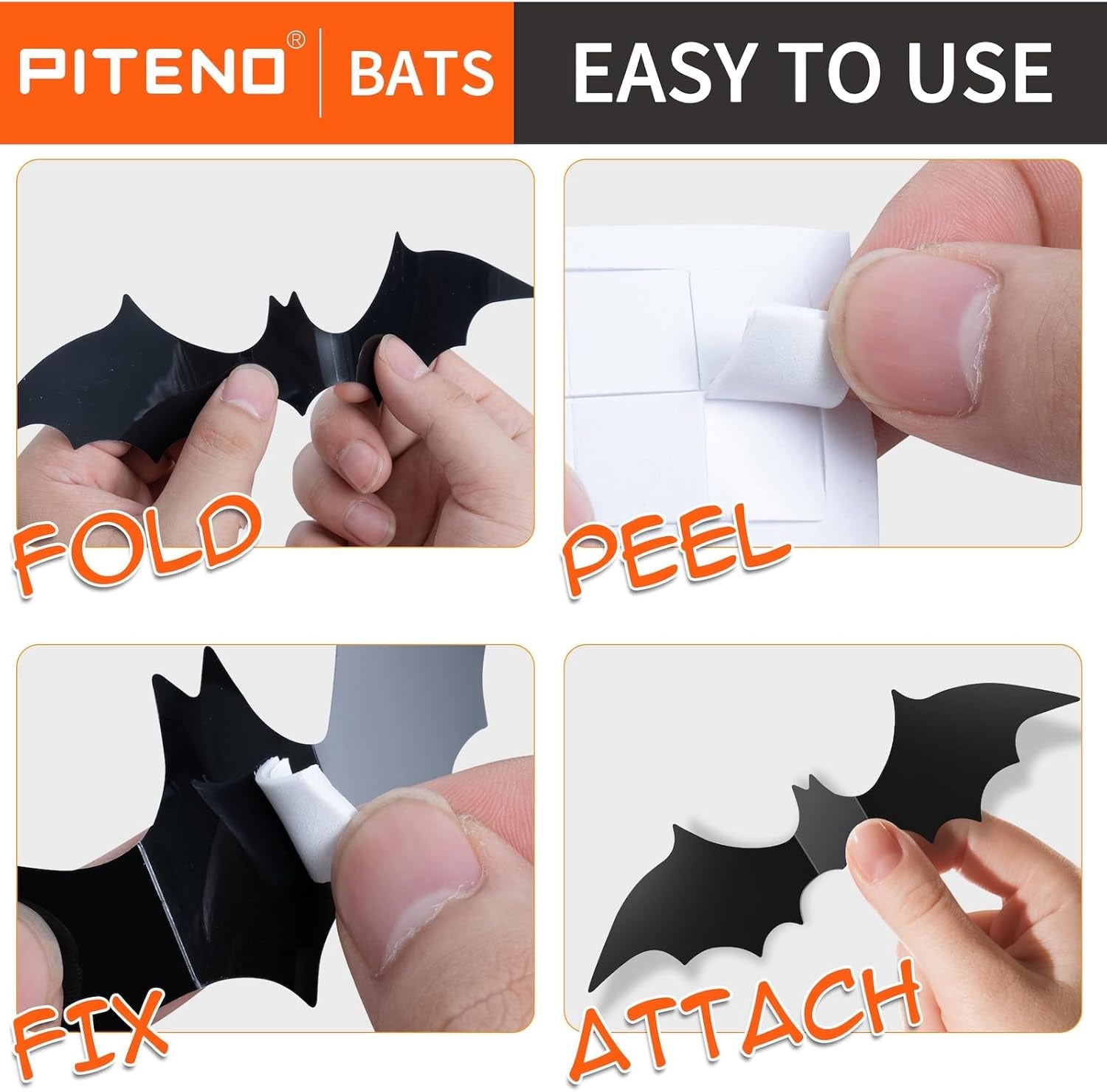® 140Pcs Bats Halloween Decorations Party Supplies, Realistic PVC 3D Black Scary Bat Stickers for Creepy Home Decor Halloween Party Decorations DIY Wall Window Decal Bathroom Indoor