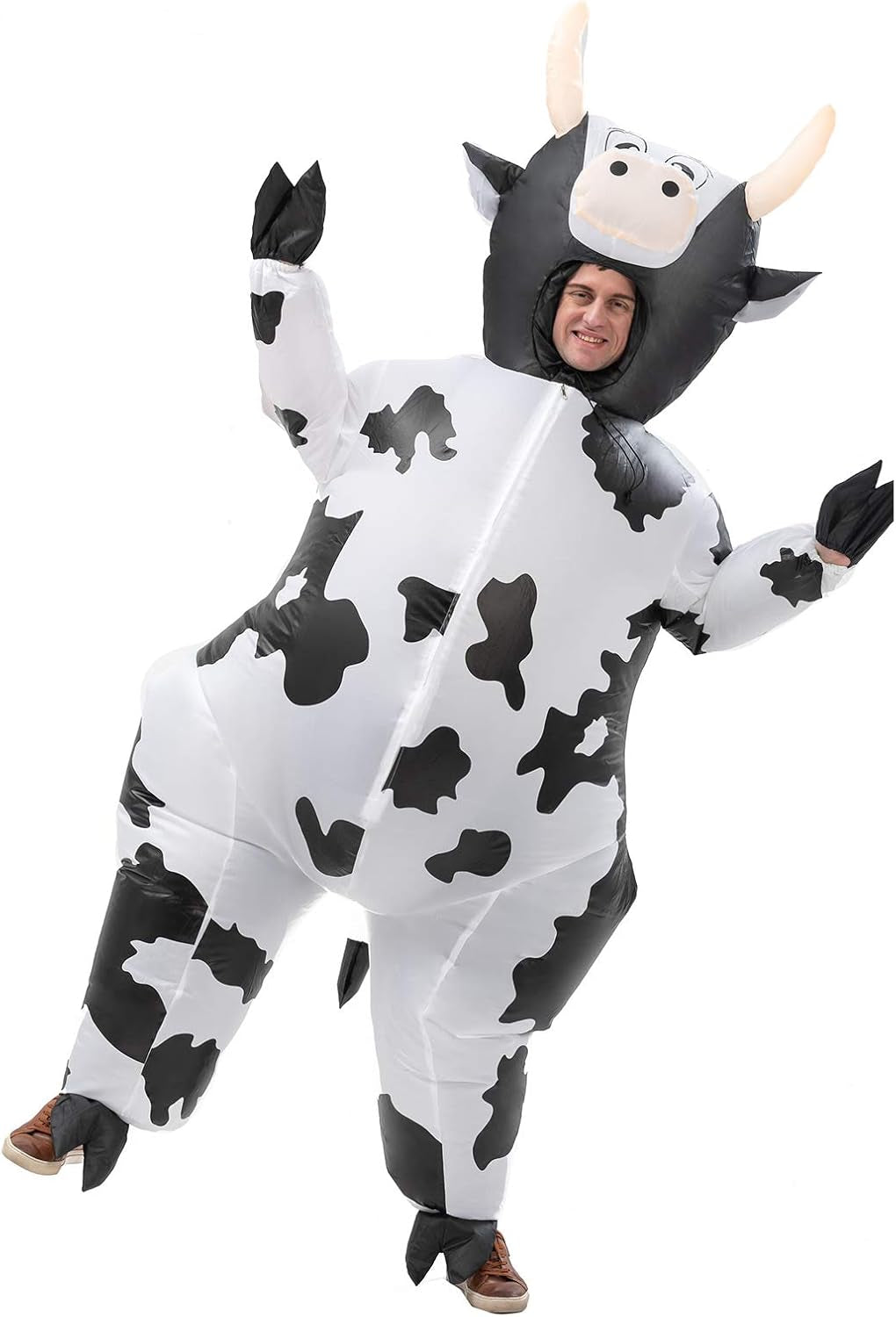 Inflatable Costume Cow Game Adult Funny Blow up Suit Halloween Cosplay Party