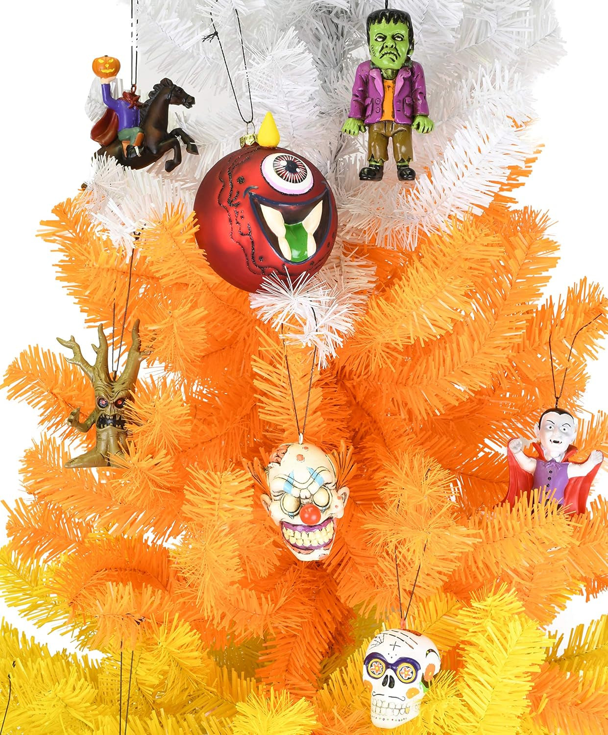 White Orange and Yellow Candy Corn Halloween Tree (3 Foot)