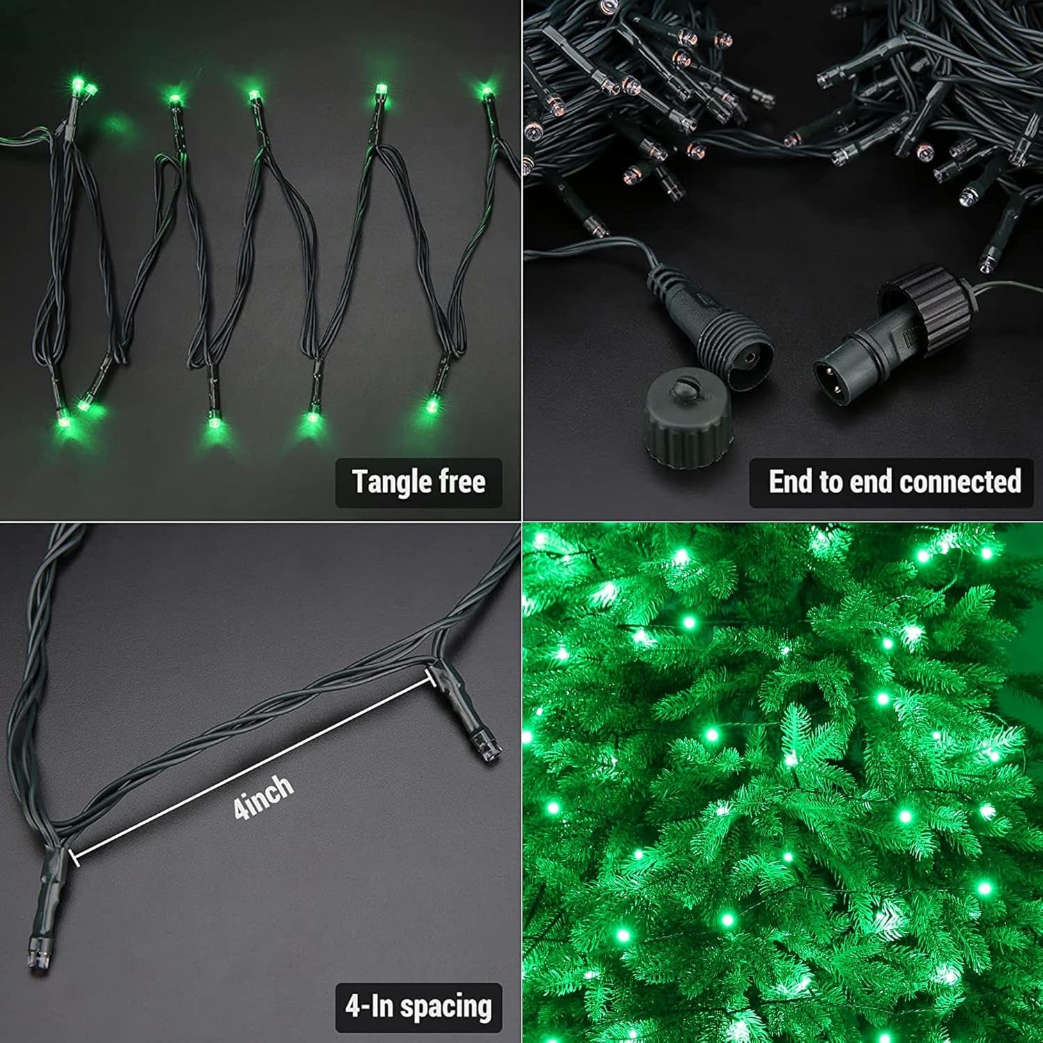 100FT 300 LED String Lights with 8 Modes Timer Connectable Waterproof Plug-In Fairy Lights for Home, Garden, Party, Holiday, Tree, Christmas Decorations (Green)