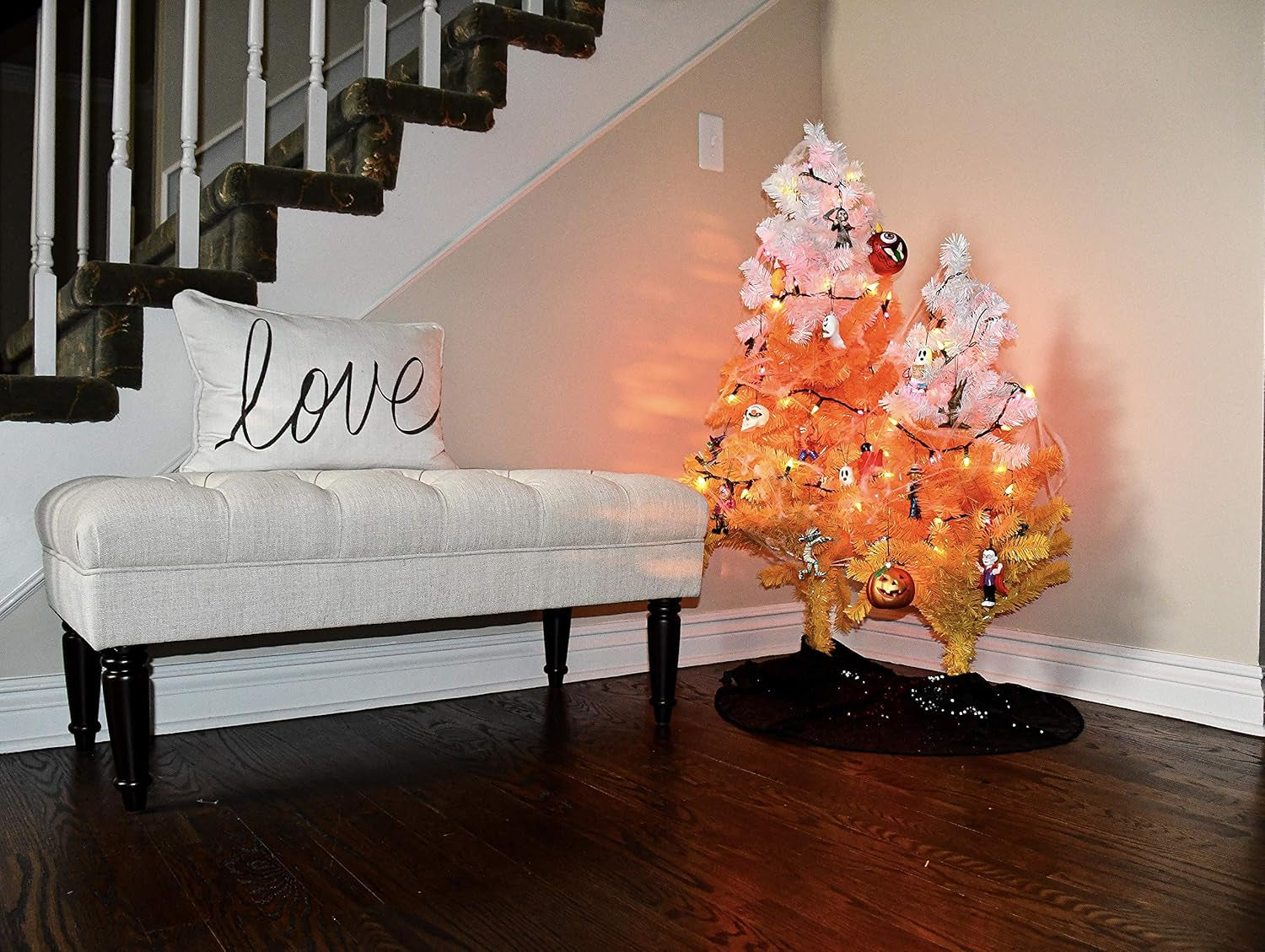White Orange and Yellow Candy Corn Halloween Tree (3 Foot)