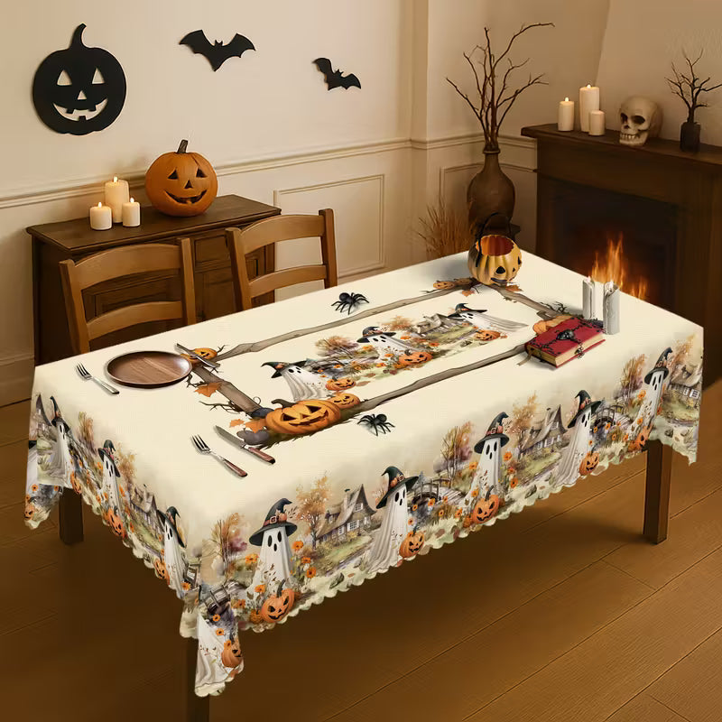 SpookyFeast™ Ghost & Pumpkin Table Cover
