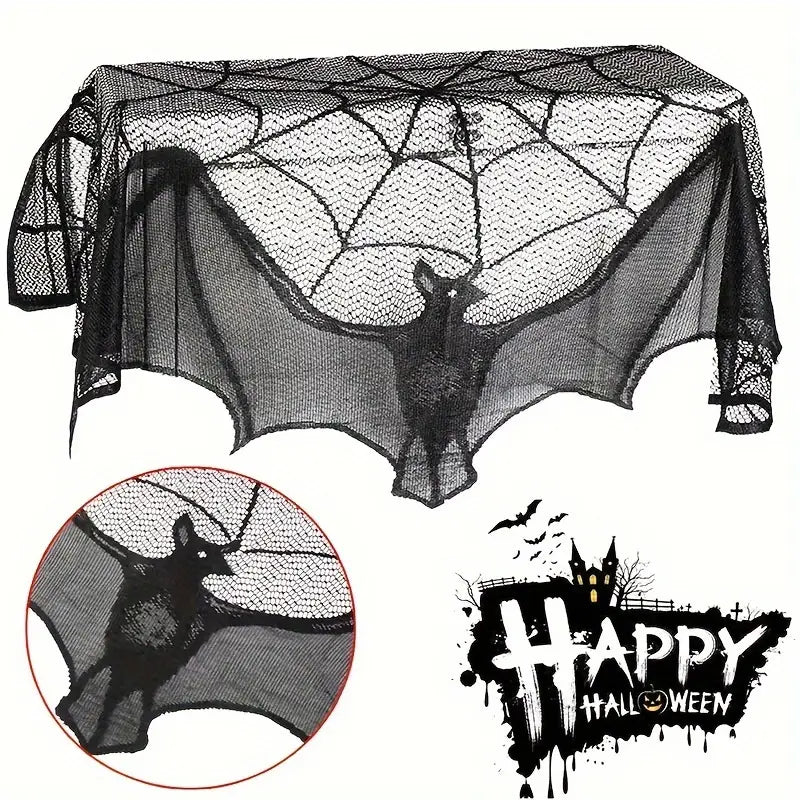 SpookyWeb™ Halloween Lace Curtain & Table Cover