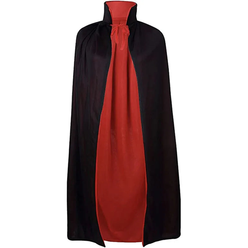 Anime Vampire Cloak Kids Stand-Up Collar Cape Black Red Vampire Capes Cosplay Halloween Carnival Party for Boys Girl Clothes