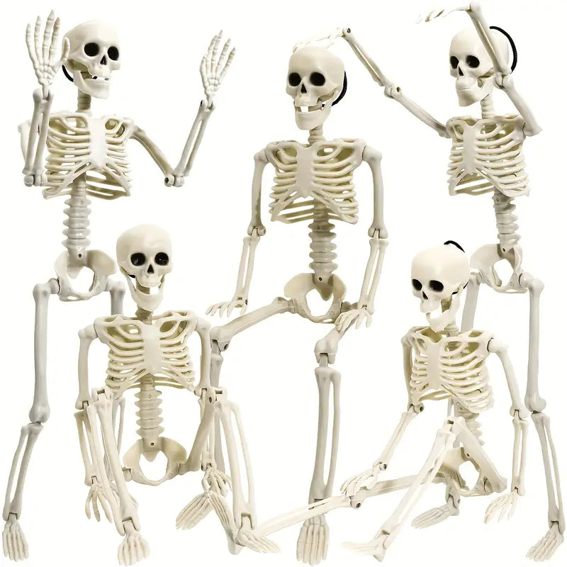 Spooky Skeleton Figures – 16” Jointed Set of 3