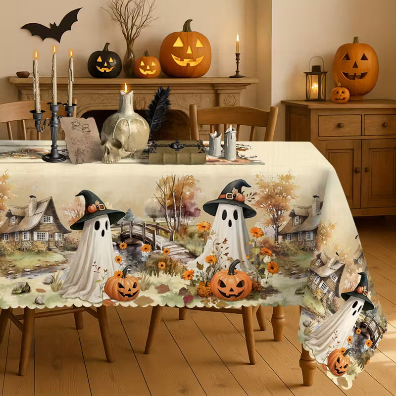 SpookyFeast™ Ghost & Pumpkin Table Cover