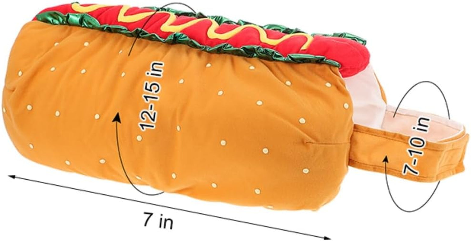 Hot Dog Design Pet Costume, Funny Warm Hoodie for Dogs and Cats, Halloween Christmas Apparel Cosplay for Puppies and Kitten - Size XXS