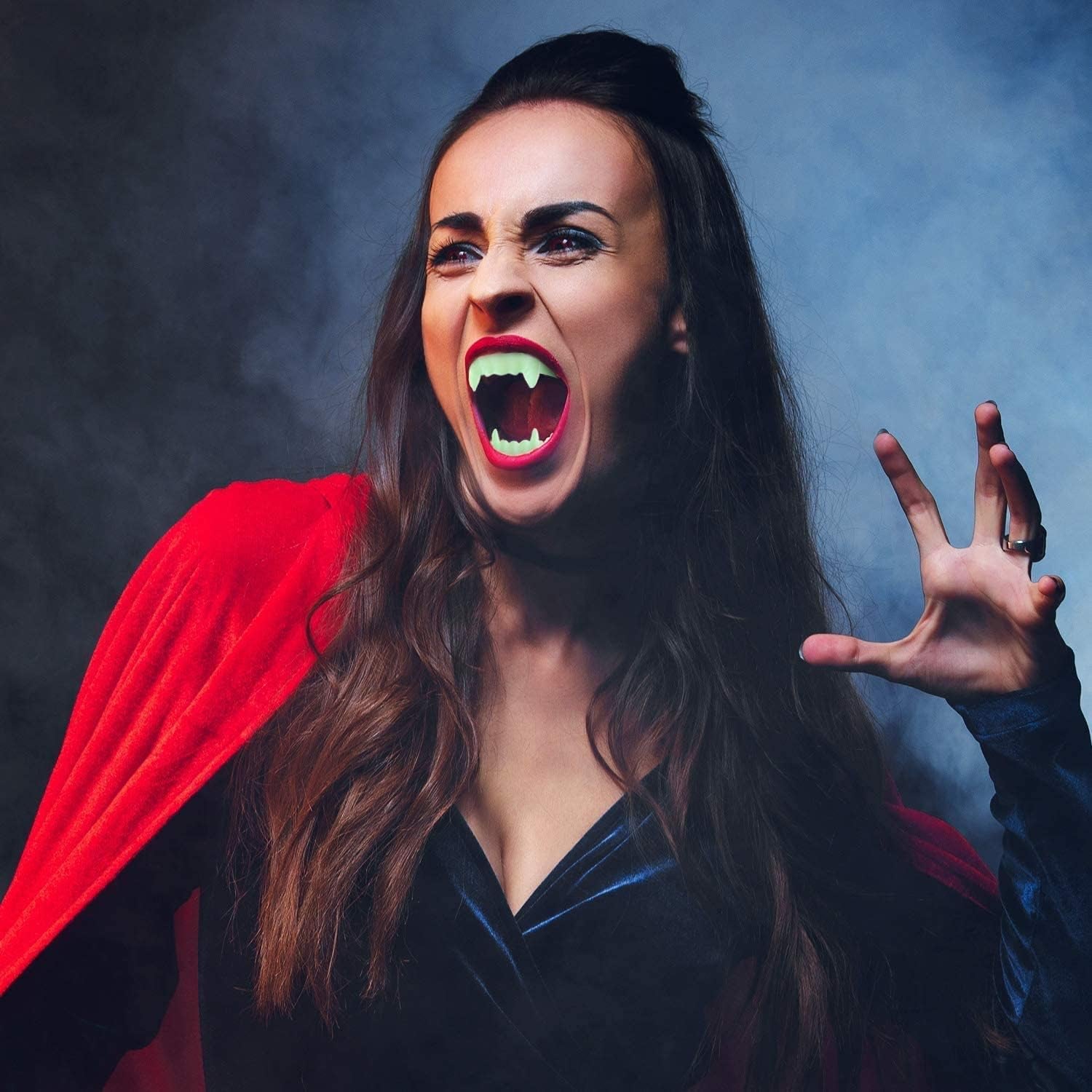 Halloween Teeth Neon Fangs Teeth, Costume, Funny Halloween Dress-Up, Pretend Play Decoration (12-Pack)