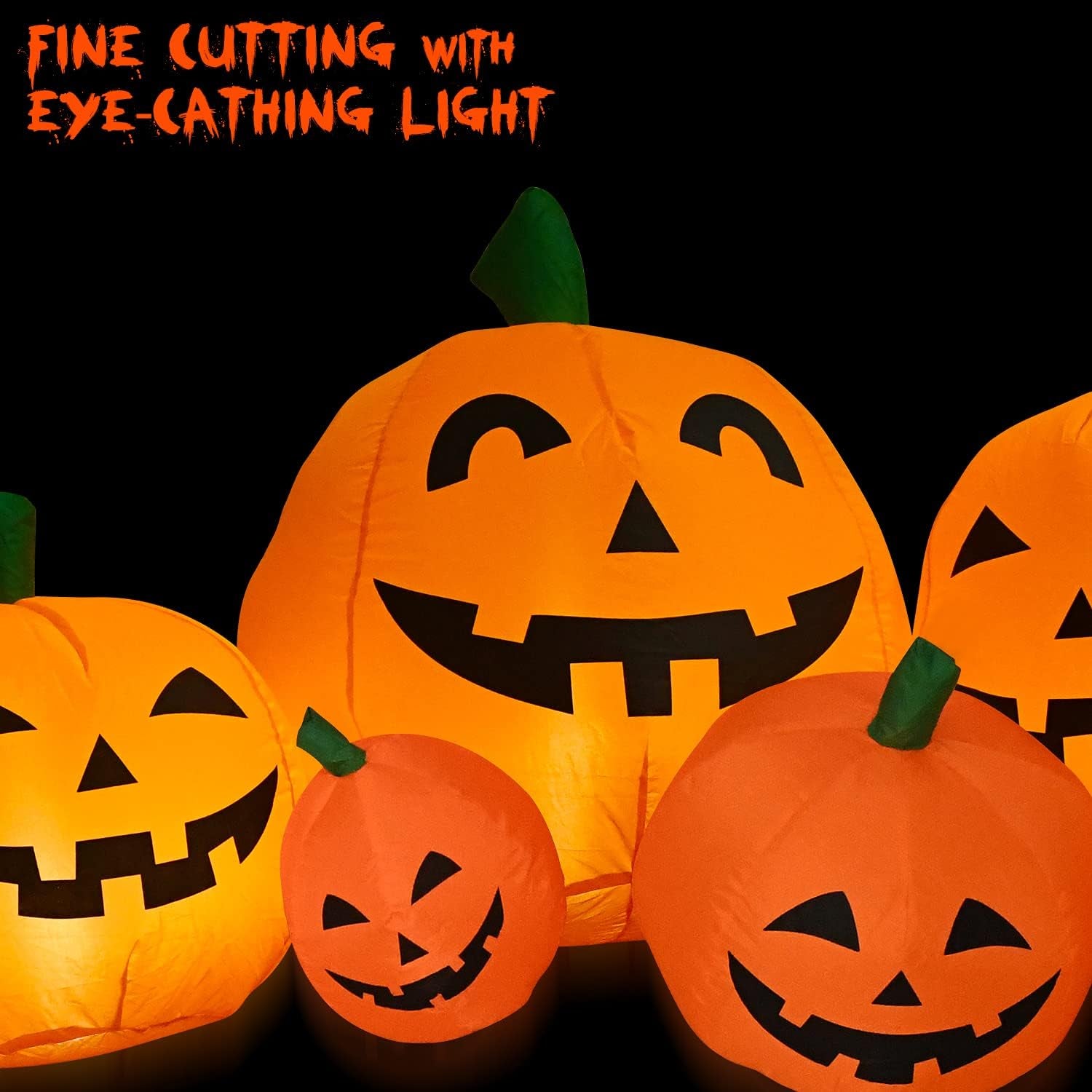 Halloween Inflatables 8FT Long Inflatable Pumpkins with Built-In Leds - Outdoor Yard Decorations for Harvest and Halloween Party, Garden, Lawn - Fun Halloween Decors Harvest Giant Pumpkins