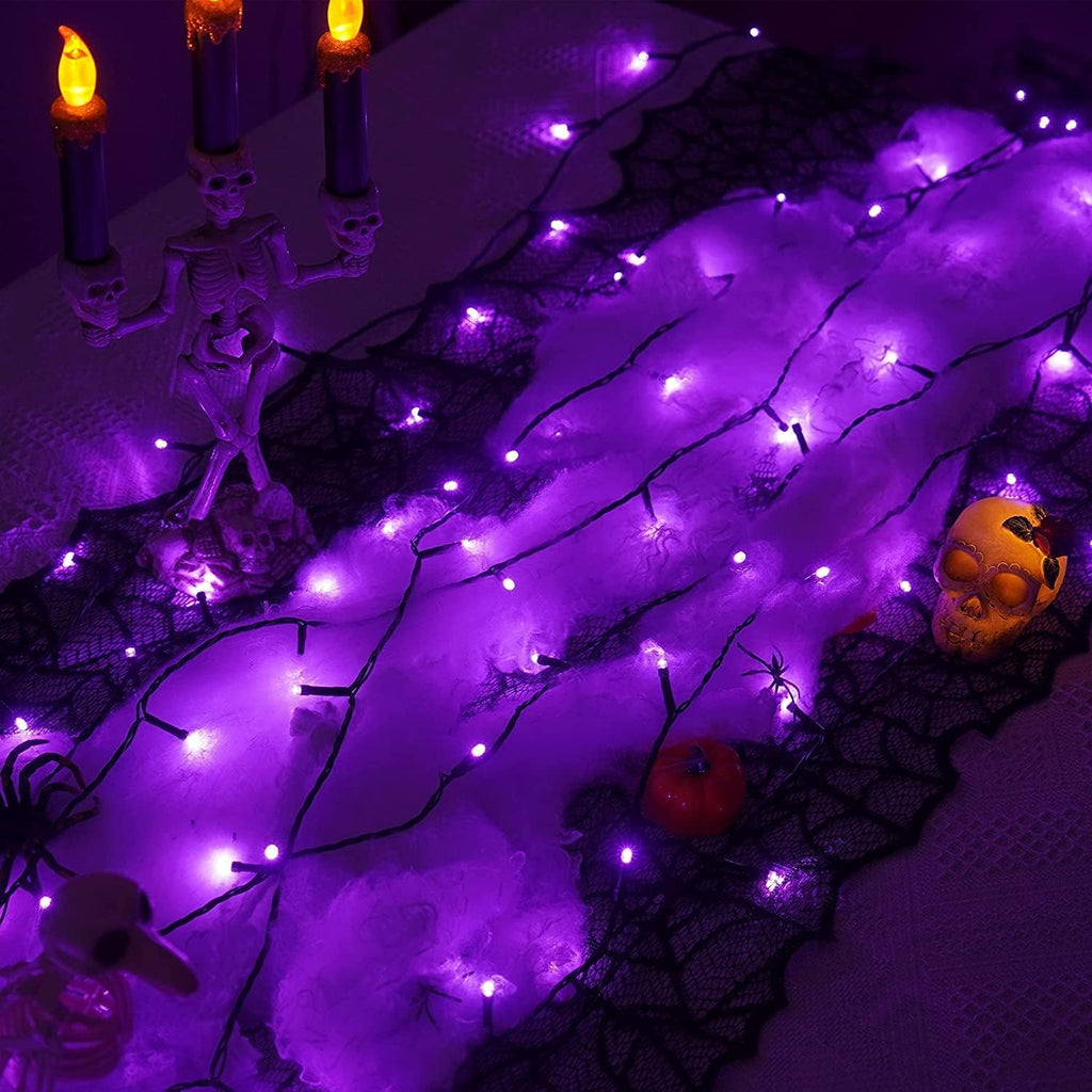 66Ft 200 LED Purple Halloween Lights Outdoor Waterproof, Green Wire Christmas String Lights Indoor, 8 Modes Twinkle Tree Lights Plug in with Timer Memory
