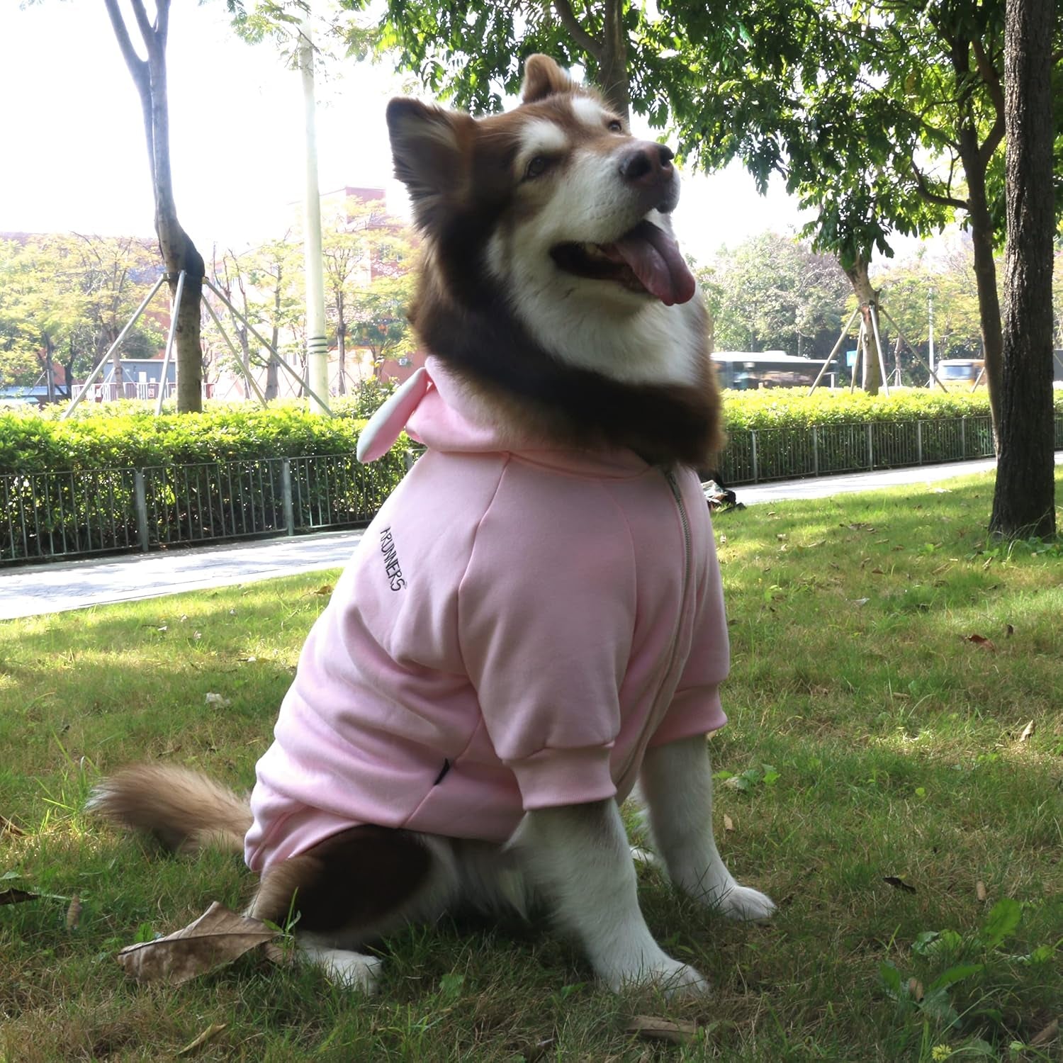 Extra Large Dog Christmas Bunny Costumes Rabbit Hoodies Clothes for Easter Day Halloween Labrador Rottweiler Great Dane, Pink, 6X-Large