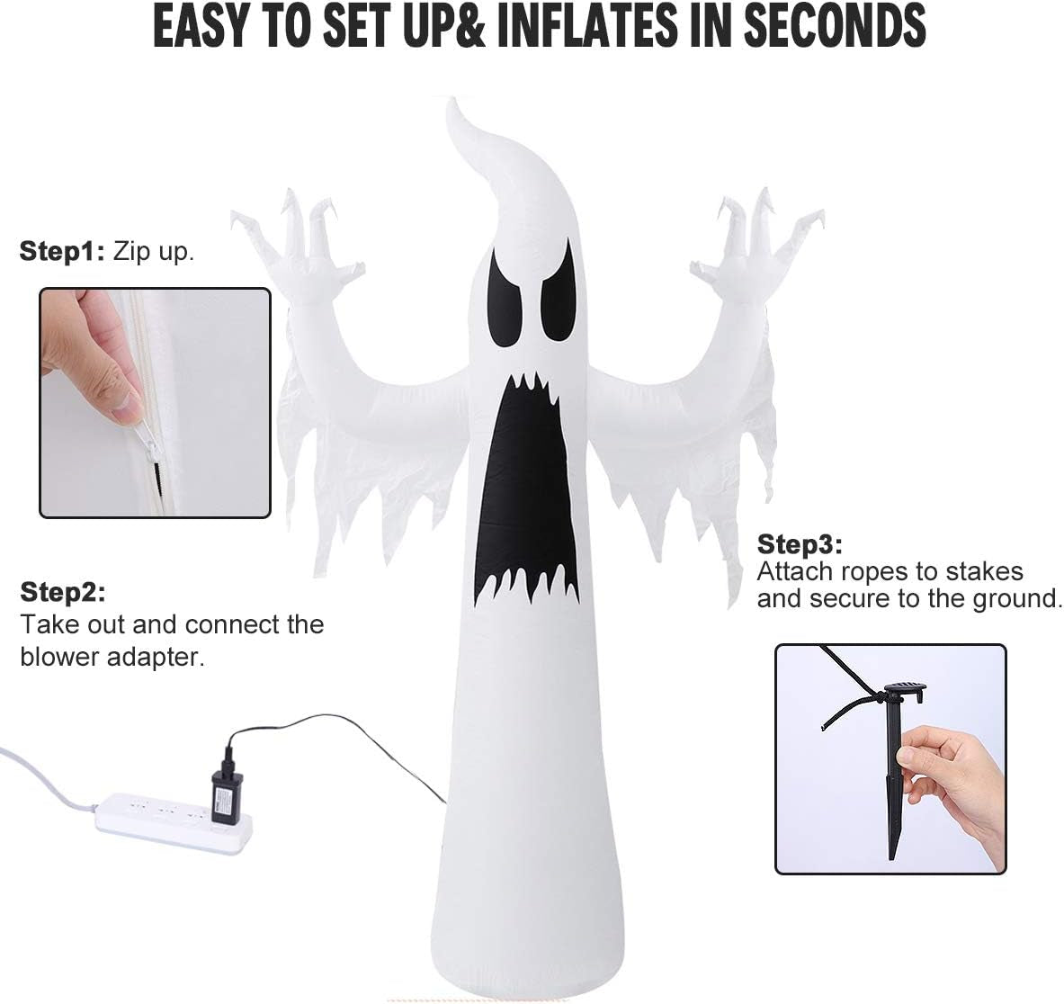 Tall Halloween Inflatable Scary Spooky Ghost (A2)