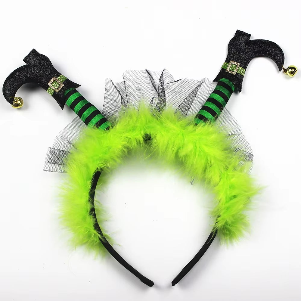 Witch Foot Halloween Headbands for Women Funny Horror Hairband Prank Hair Hoop Scary Headwear Cosplay Props Party Accessories