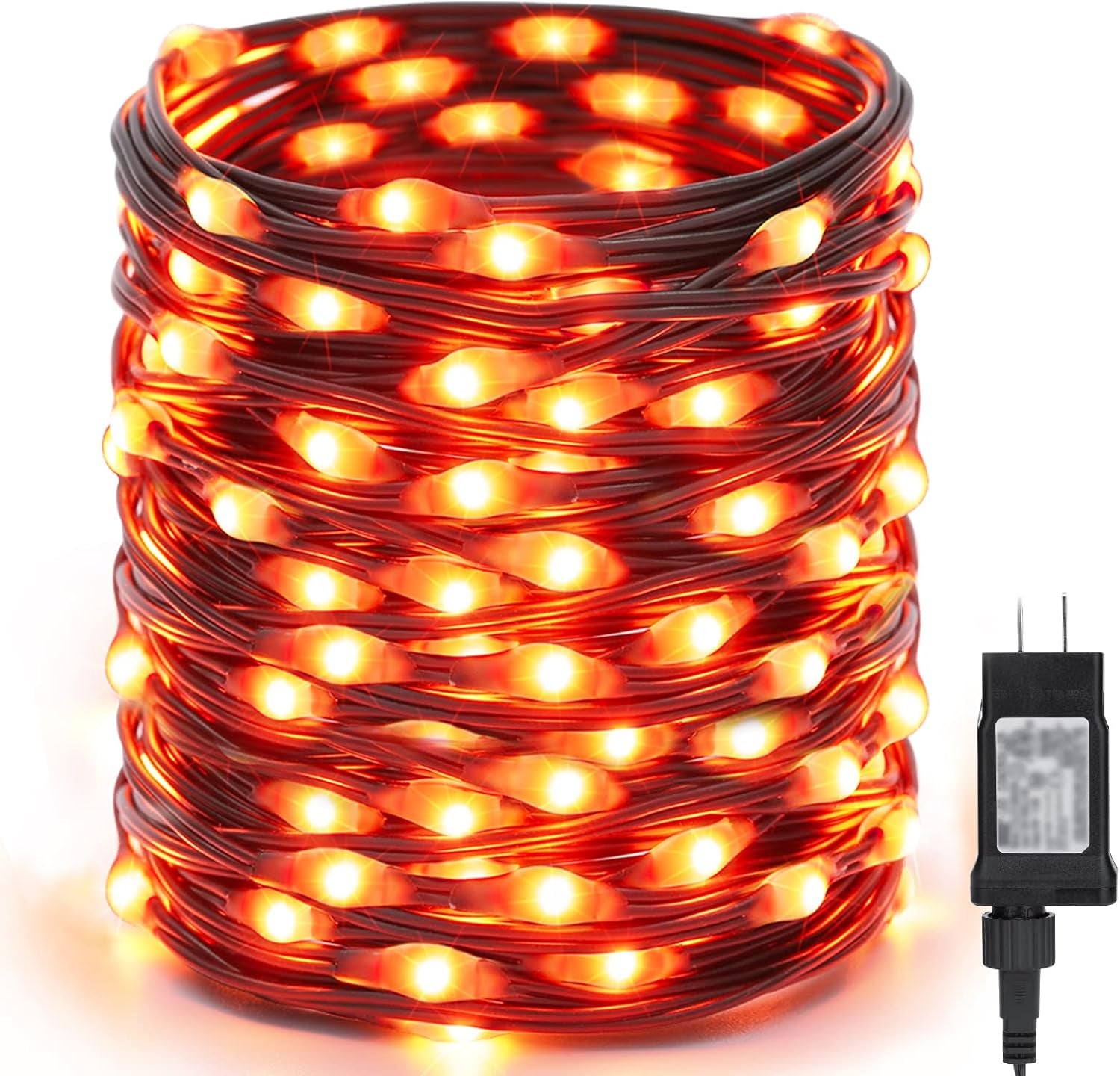 Halloween Lights Outdoor, 72Ft 200 LED Orange String Lights Indoor Connectable, 8 Modes Orange Halloween Lights Black Wire for outside Halloween Thanksgiving Fall Christmas Tree Garden Patio