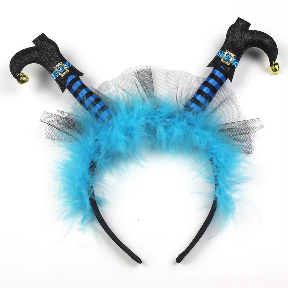 Witch Foot Halloween Headbands for Women Funny Horror Hairband Prank Hair Hoop Scary Headwear Cosplay Props Party Accessories