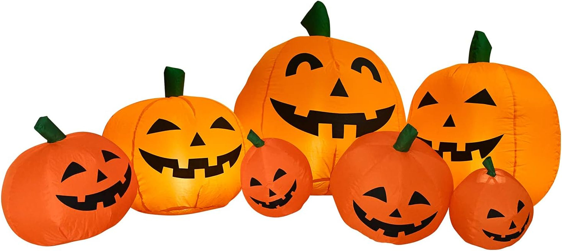 Halloween Inflatables 8FT Long Inflatable Pumpkins with Built-In Leds - Outdoor Yard Decorations for Harvest and Halloween Party, Garden, Lawn - Fun Halloween Decors Harvest Giant Pumpkins