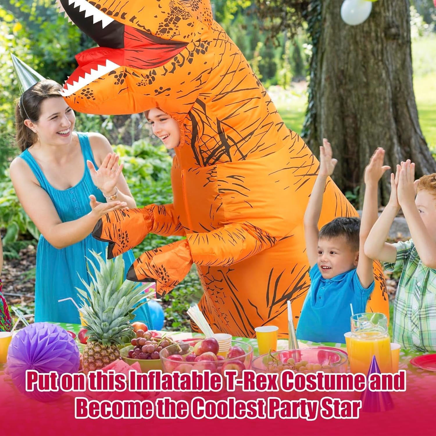 Inflatable Dinosaur Costume Adult&Kid, Blow up Trex Costume Inflatable Costume for Halloween Themed Party Cosplay