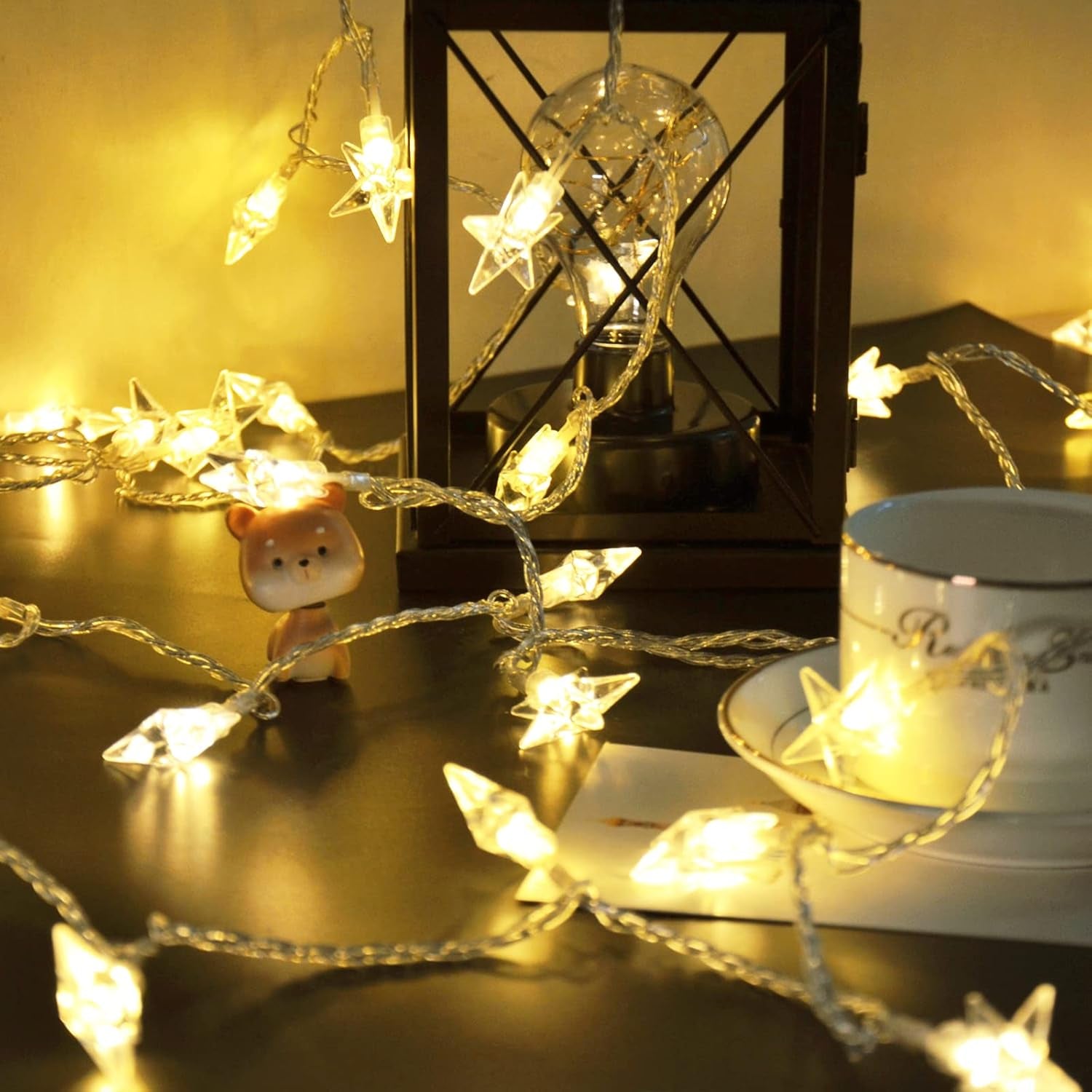 Warm White Christmas Lights, 33Ft 100 LED Star String Lights
