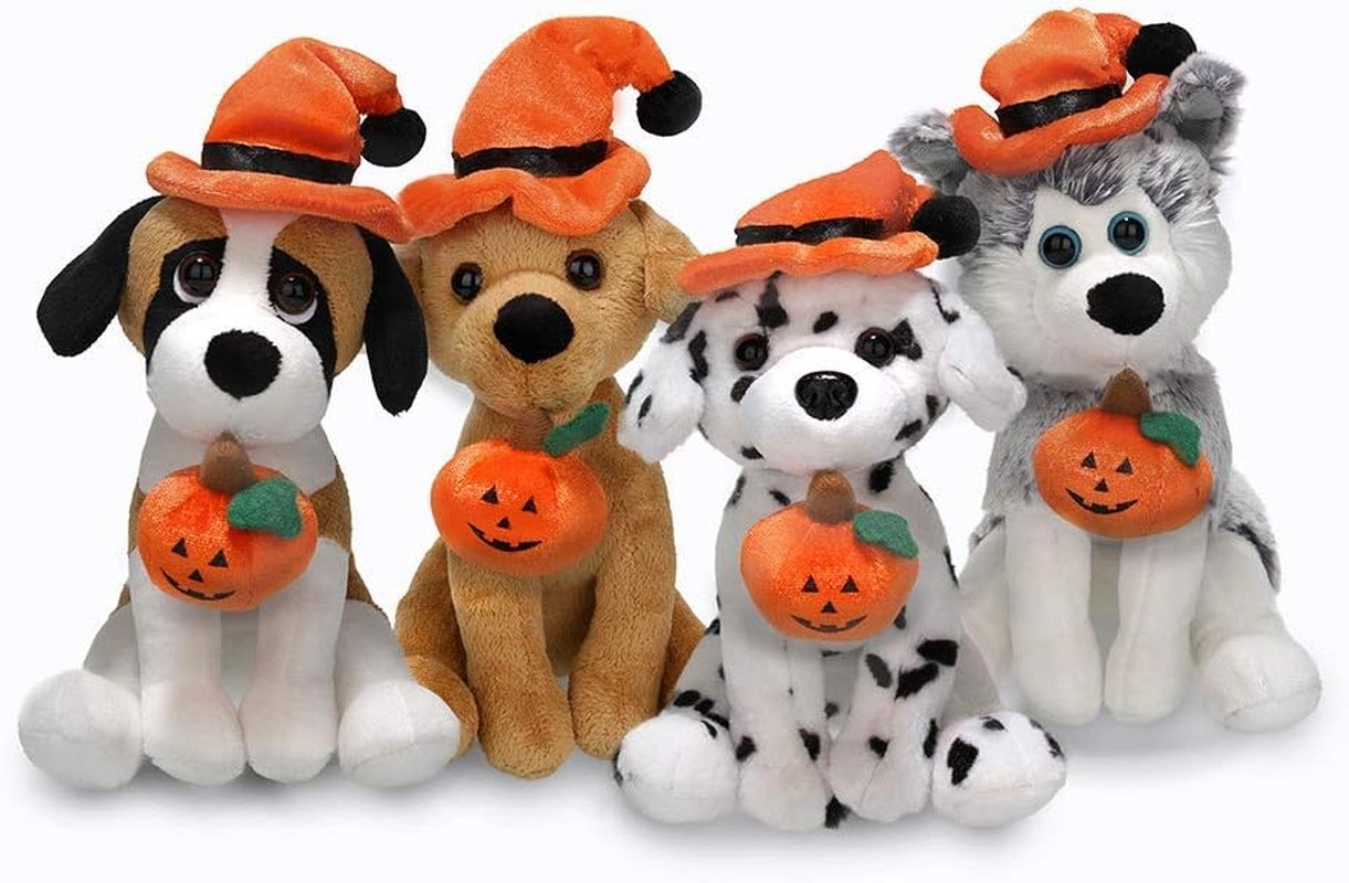 Halloween Pawpals 8 Inches Puppy Dog Plush Stuffed Toy Comes with Hat and Halloween Jack O Lantern - Pumpkin for Kids on This Holiday (Labrador)