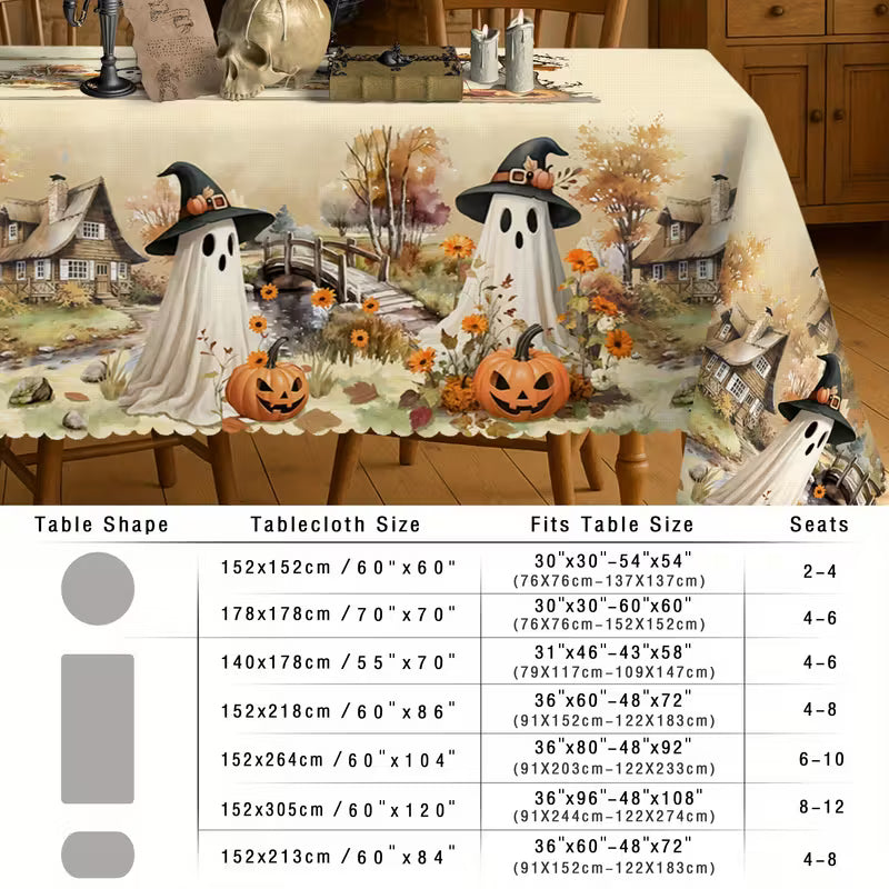 SpookyFeast™ Ghost & Pumpkin Table Cover
