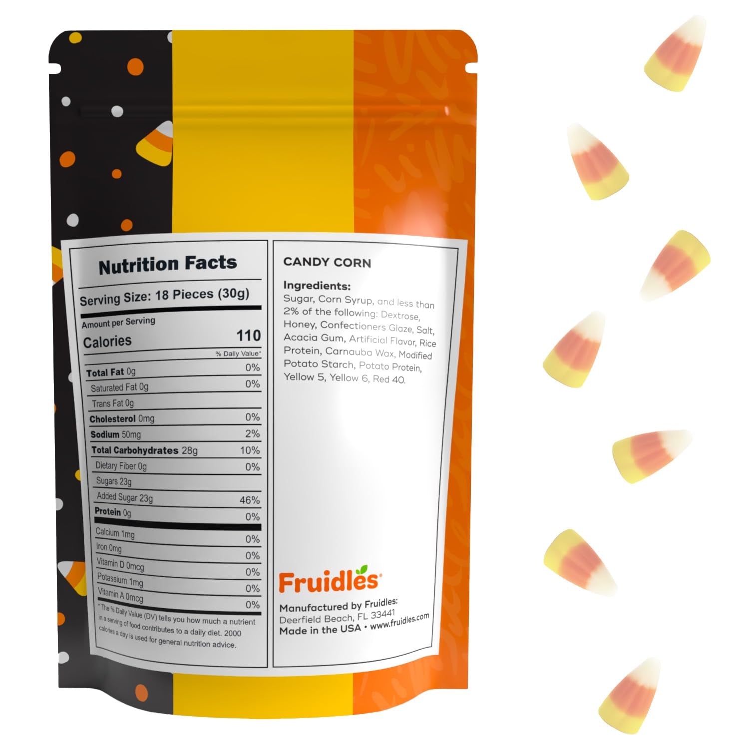 Candy Corn, Classic Halloween Candy Treats- Dragon Teeth Candy - Candy Bulk, Gluten Free - Fun & Festive Holiday Snacking Fun (Half-Pound)
