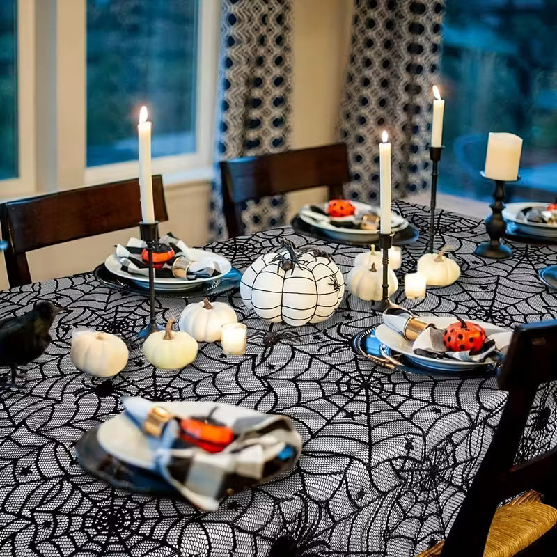 SpookWeave™ Black Lace Table Décor