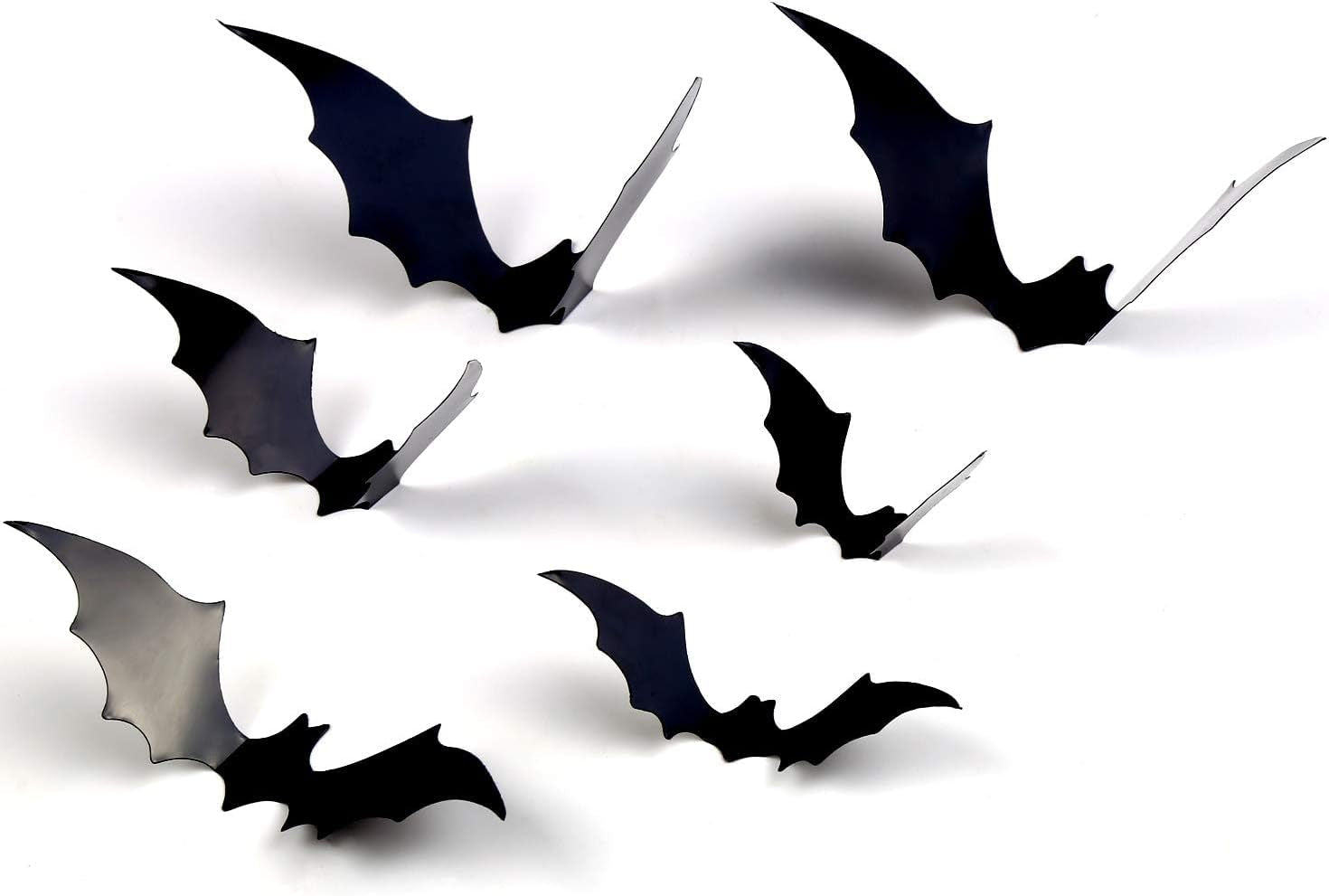 Bats Wall Decor, 120 Pcs 3D Bat Halloween Decoration Stickers for Home Decor 4 Size Waterproof Black Spooky Bats for Room Decals