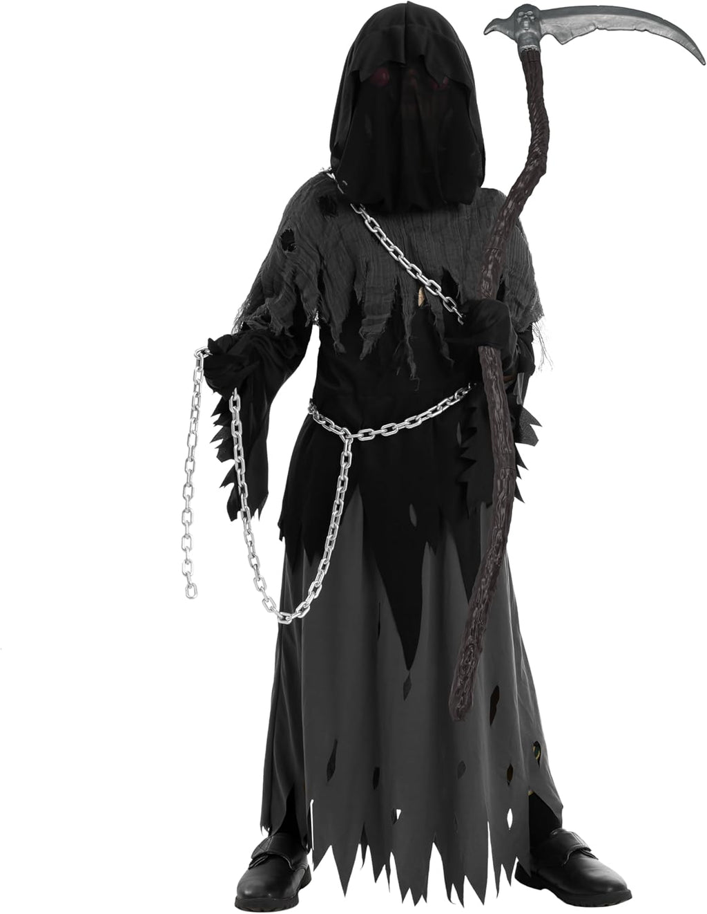 Glowing Eyes Grim Reaper Costume for Kids, Halloween Costume for Boys, Halloween, Dress-Up Party
