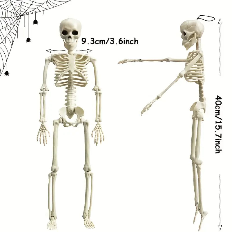 Spooky Skeleton Figures – 16” Jointed Set of 3