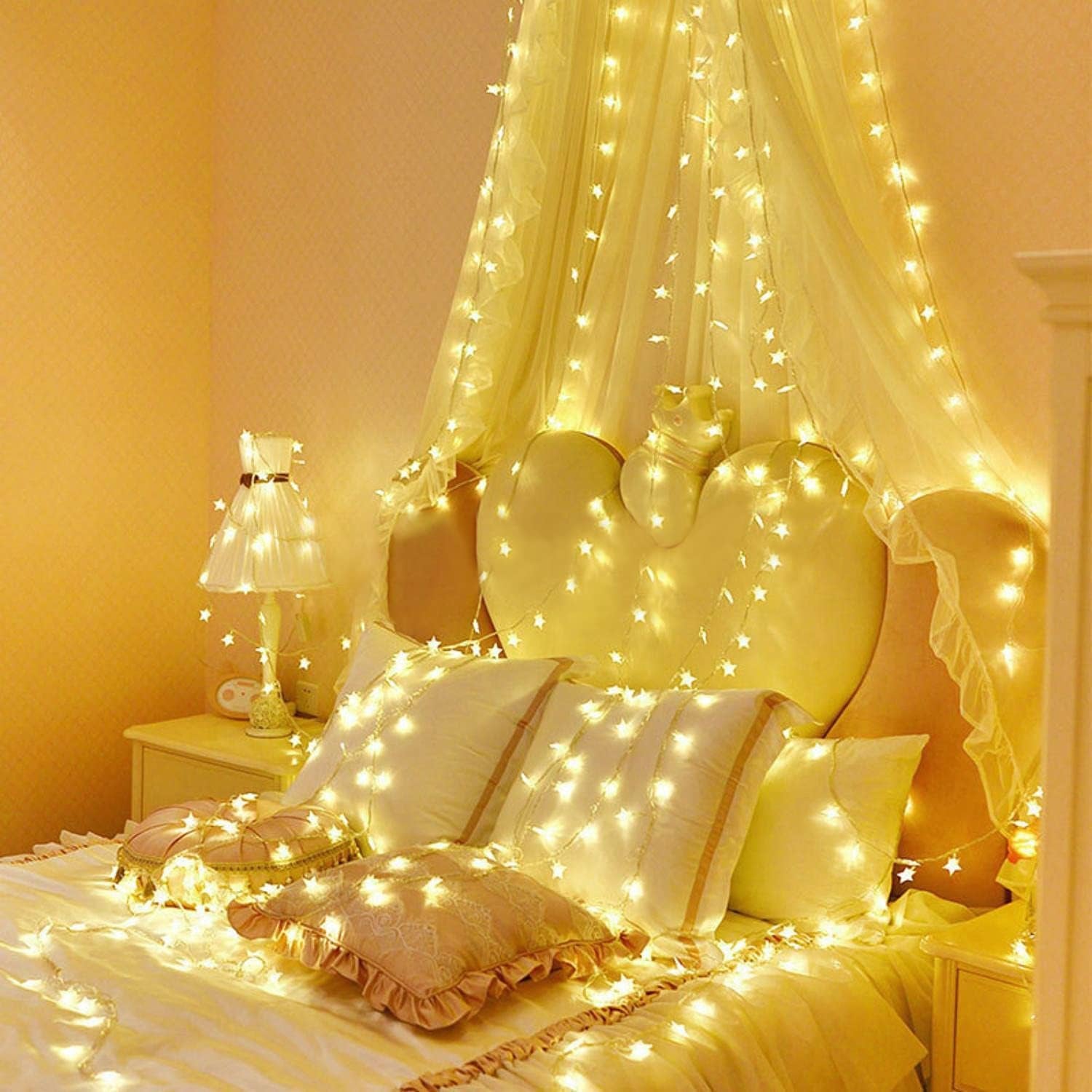 Warm White Christmas Lights, 33Ft 100 LED Star String Lights
