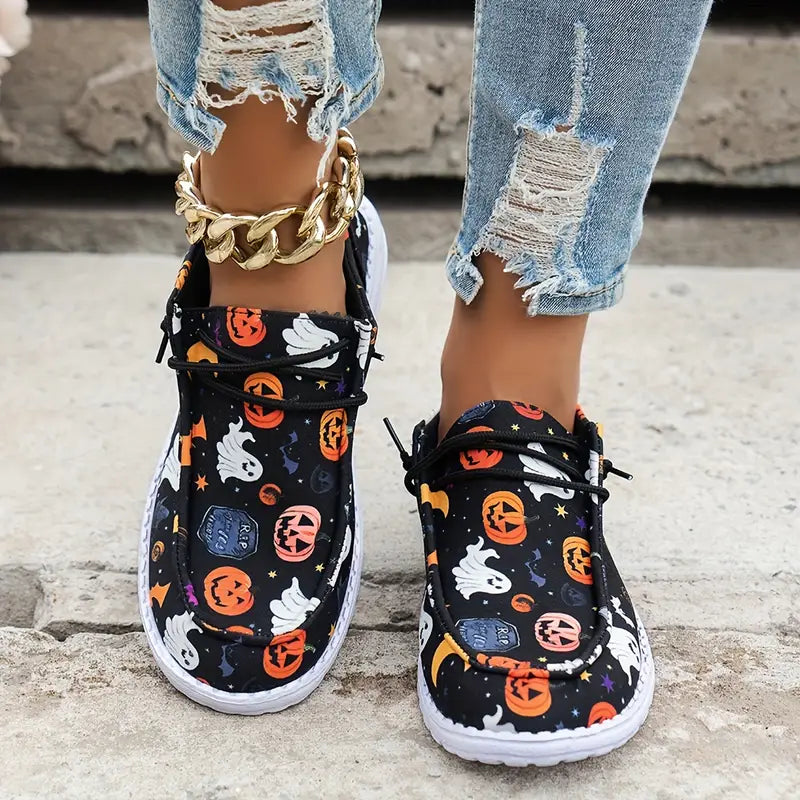 SpookySteps™ Halloween Slip-On Sneakers Womans
