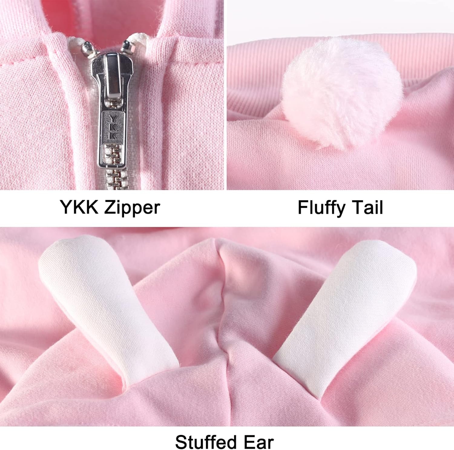 Extra Large Dog Christmas Bunny Costumes Rabbit Hoodies Clothes for Easter Day Halloween Labrador Rottweiler Great Dane, Pink, 6X-Large