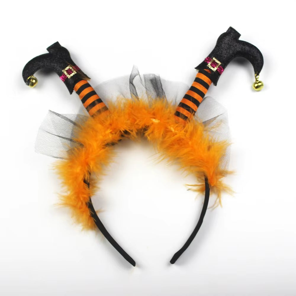 Witch Foot Halloween Headbands for Women Funny Horror Hairband Prank Hair Hoop Scary Headwear Cosplay Props Party Accessories