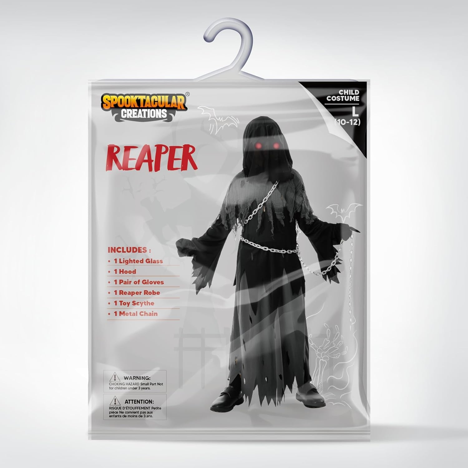Glowing Eyes Grim Reaper Costume for Kids, Halloween Costume for Boys, Halloween, Dress-Up Party